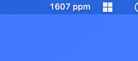 MacOSのメニューバーにCO2濃度が表示されている